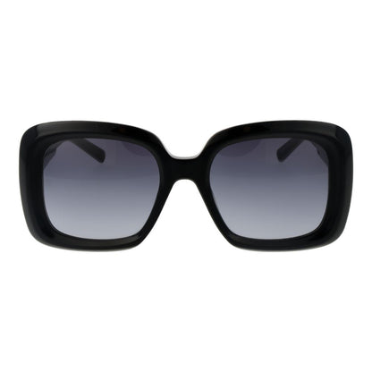 Sunglasses by Tommy Hilfiger for women in acetate black features a sumptuous silhouette, showcasing a sumptuous full-rim square frame design in black coloured frame with high-performance gradient category-3-dark-tint lens.