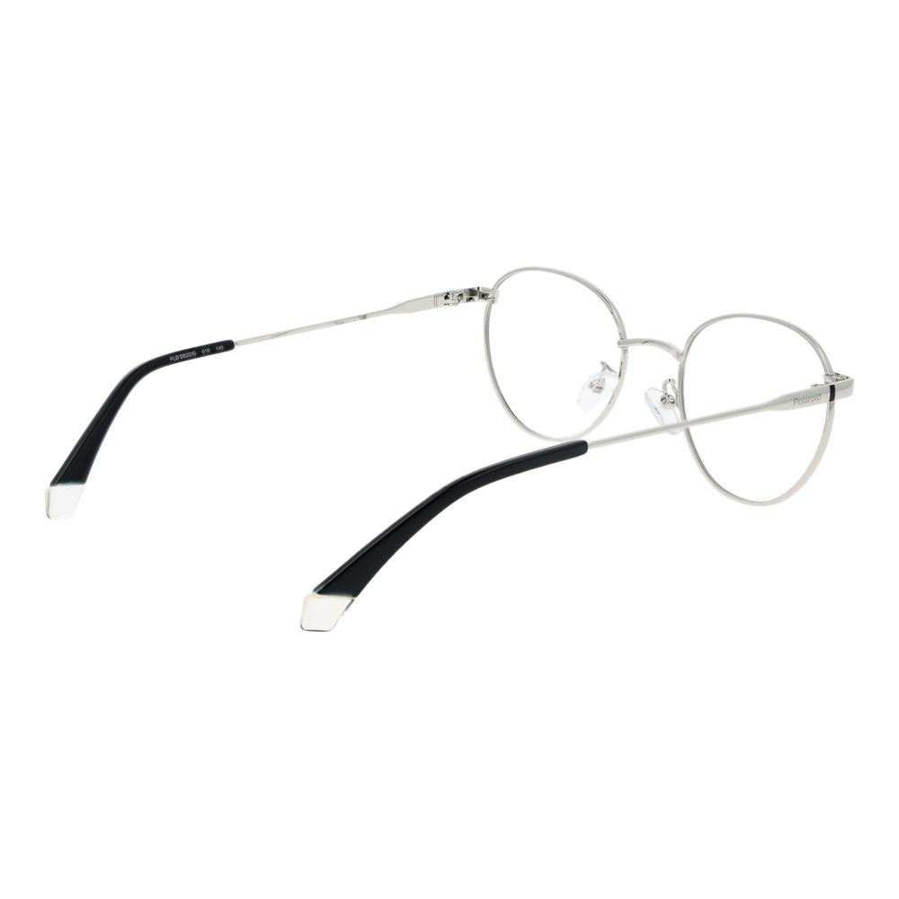 Eyeglasses Frames by Polaroid for unisex in silver features an refined silhouette, showcasing the refined silver coloured frame and sophisticated full-frame frame design.