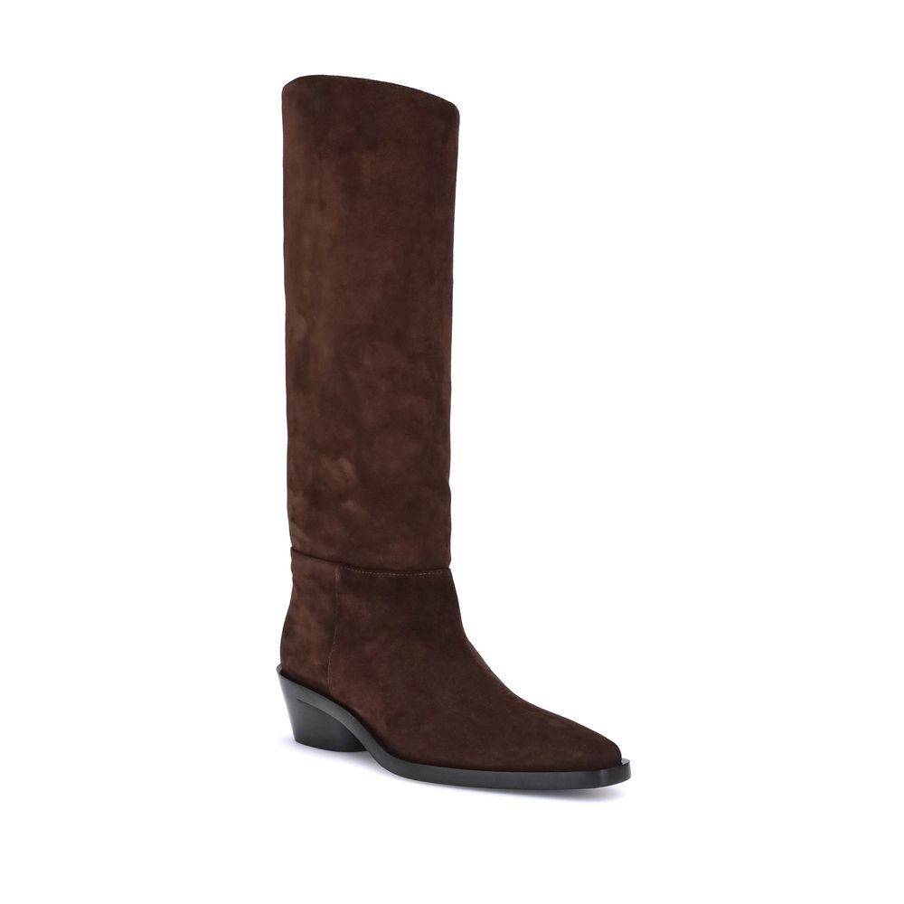 Ankle High Knee-High Boots by Proenza Schouler for women in bos taurus calf suede leather brown features an performance-driven Women's Bos Taurus Calf Suede Leather Ankle High Knee-High Boots silhouette, defined by a sophisticated and a performance-driven .
