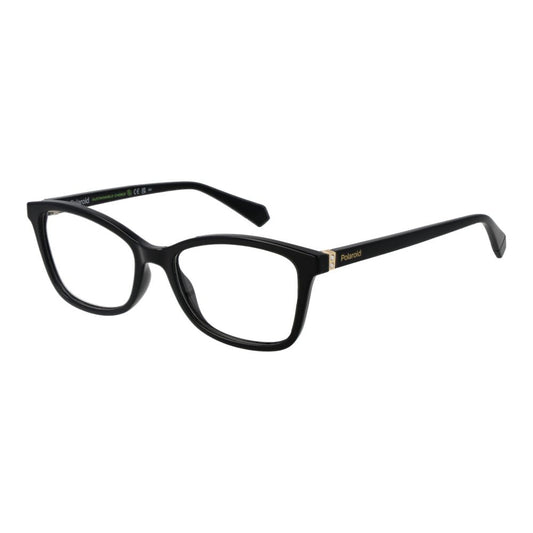 Eyeglasses Frames by Polaroid for women in polyamide black features an refined silhouette, showcasing a sophisticated black coloured frame and refined full-frame frame design for a refined look.