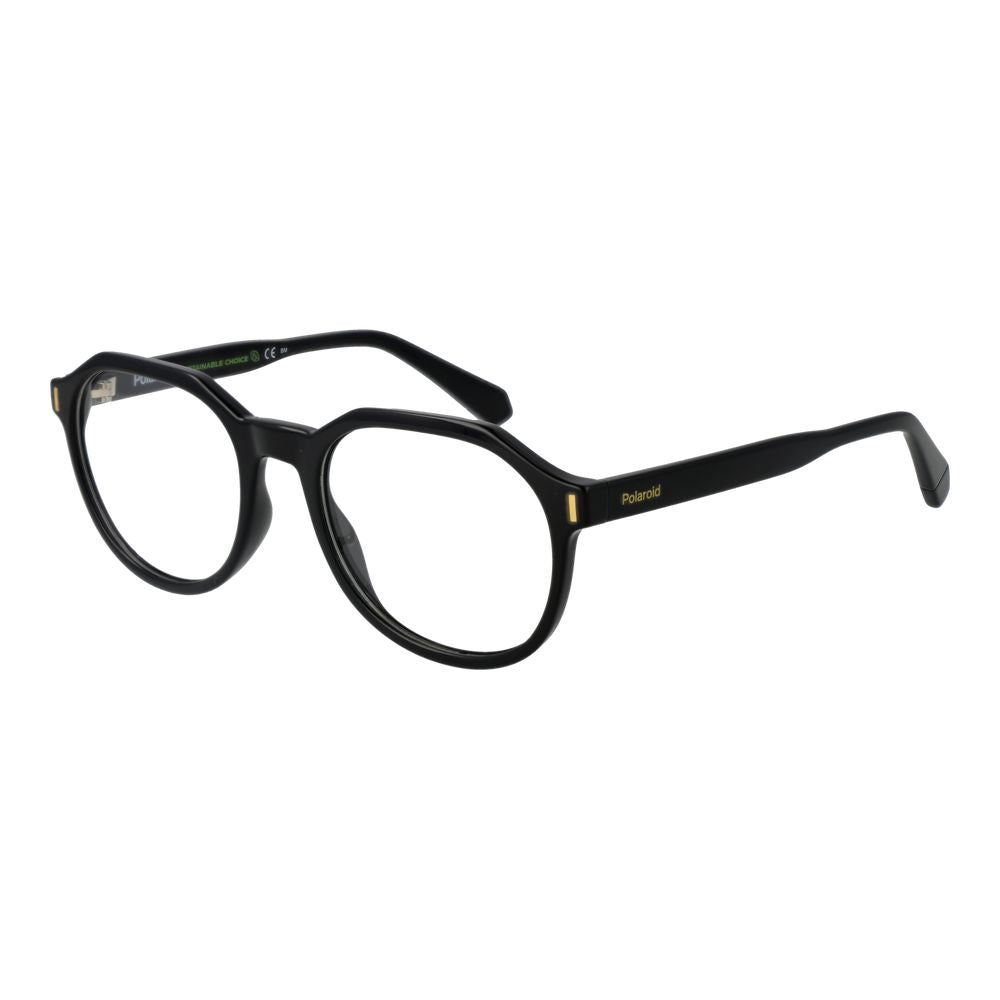Eyeglasses Frames by Polaroid for unisex in polyamide black features a refined silhouette, showcasing a refined black coloured frame and full-frame frame design for a sophisticated, premium look.