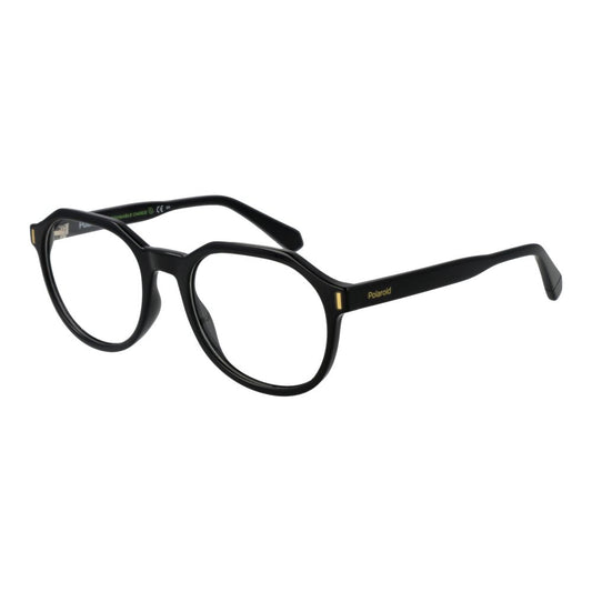 Eyeglasses Frames by Polaroid for unisex in polyamide black features a refined silhouette, showcasing a refined black coloured frame and full-frame frame design for a sophisticated, premium look.