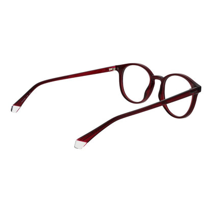 Eyeglasses Frames by Polaroid for unisex in polyamide and burgundy showcases a refined silhouette, detailed with a burgundy coloured frame finish and a sophisticated full-frame frame design.