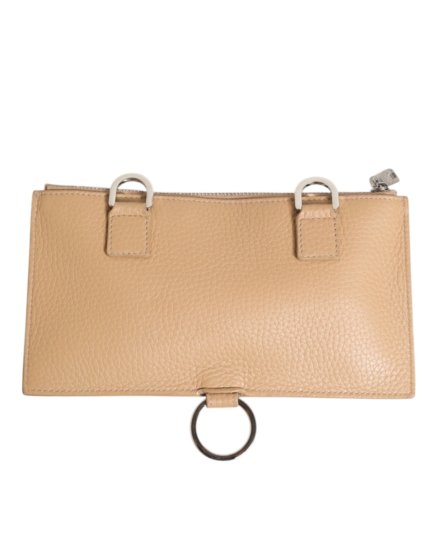 Cardholder Wallet by Dolce & Gabbana for men in calfskin leather beige & print showcases a refined silhouette, artfully detailed with the signature style of the Calfskin Leather Cardholder Wallet and functional card-organization.