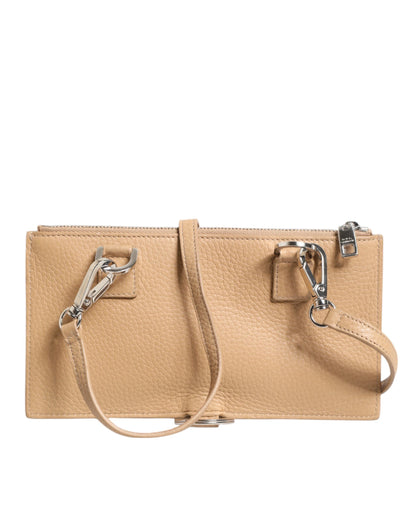 Cardholder Wallet by Dolce & Gabbana for men in calfskin leather beige & print presents a streamlined silhouette, showcasing the sophisticated design of the Calfskin Leather Cardholder Wallet collection with functional card-organization.