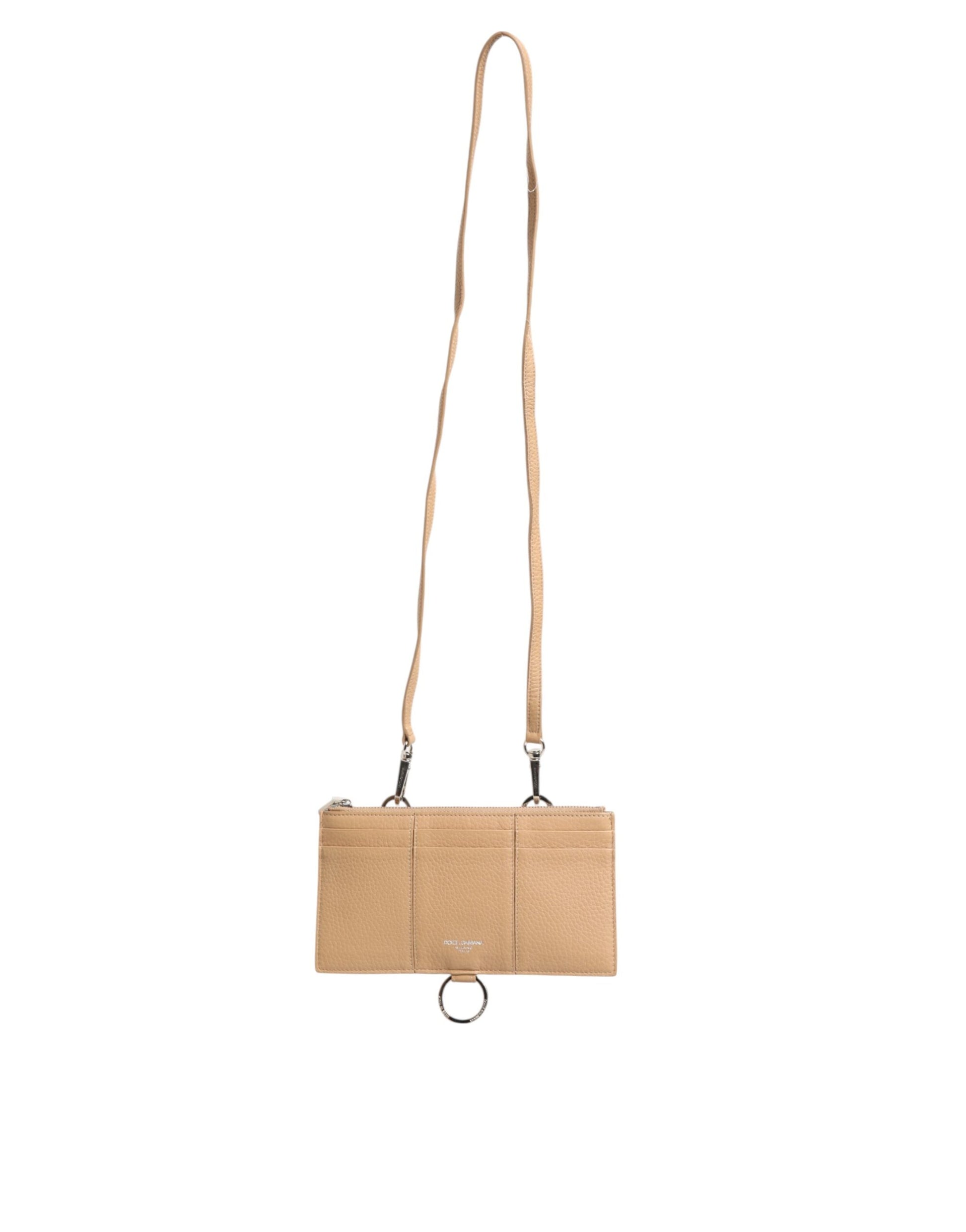 Cardholder Wallet by Dolce & Gabbana for men in calfskin leather beige & print presents a architectural silhouette from the Calfskin Leather Cardholder Wallet collection, showcasing architectural card-organization for a architectural finish.