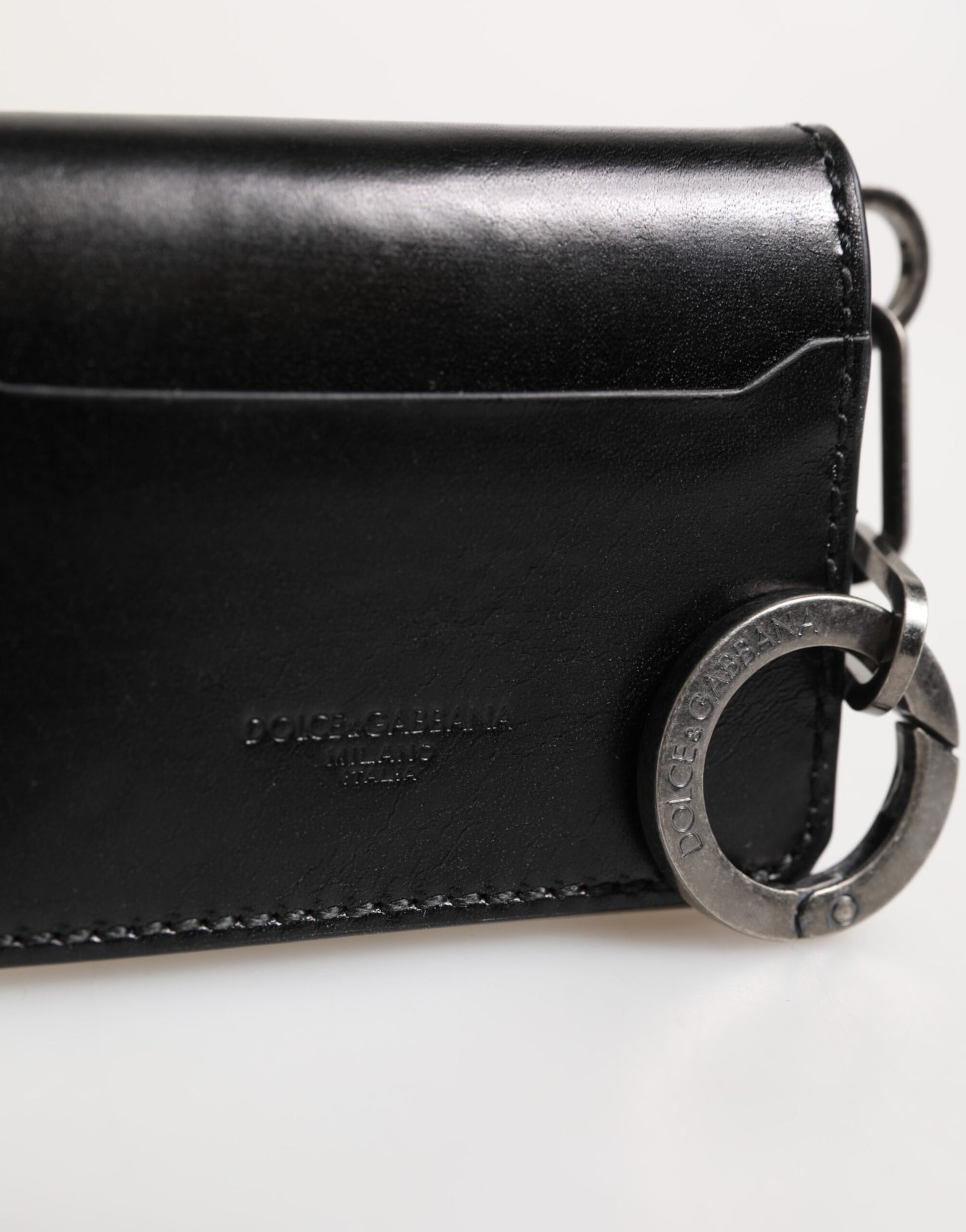 Cardholder Wallet by Dolce & Gabbana for men in horse leather black presents a refined silhouette, artfully capturing the essence of the Horse Leather Cardholder Wallet design with sophisticated card-organization for a refined look.