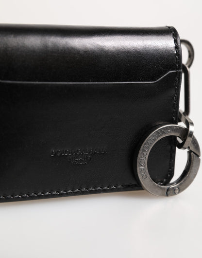 Cardholder Wallet by Dolce & Gabbana for men in horse leather black presents a refined silhouette, artfully capturing the essence of the Horse Leather Cardholder Wallet design with sophisticated card-organization for a refined look.