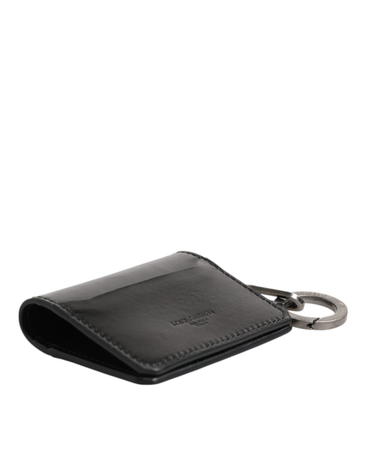 Cardholder Wallet by Dolce & Gabbana for men in horse leather black showcases a refined silhouette, artfully detailed with the signature style of the Horse Leather Cardholder Wallet and functional card-organization.