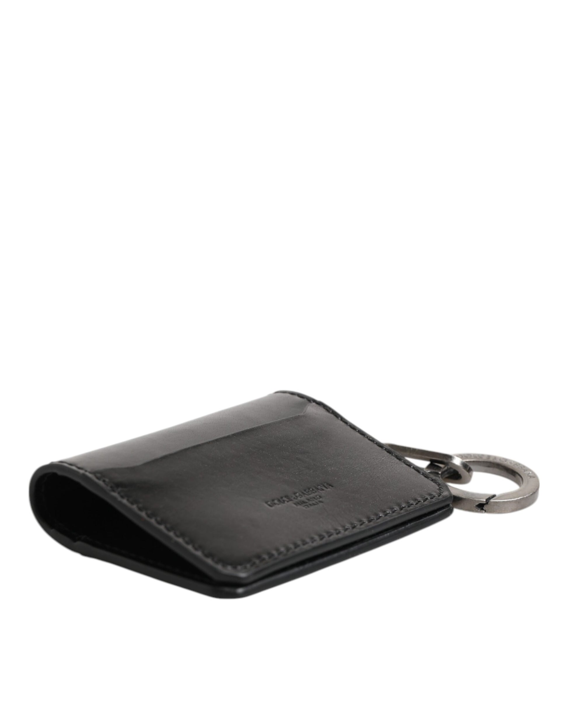 Cardholder Wallet by Dolce & Gabbana for men in horse leather black showcases a refined silhouette, artfully detailed with the signature style of the Horse Leather Cardholder Wallet and functional card-organization.