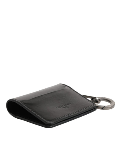 Cardholder Wallet by Dolce & Gabbana for men in horse leather black showcases a refined silhouette, artfully detailed with the signature style of the Horse Leather Cardholder Wallet and functional card-organization.