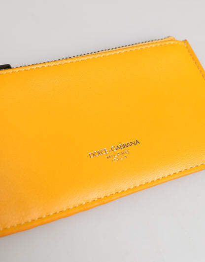 Cardholder Wallet by Dolce & Gabbana for men in calf leather orange & yellow showcases a discerning silhouette, artfully capturing the essence of Calf Leather Cardholder Wallet with its functional card-organization.