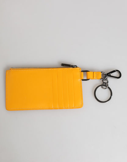 Cardholder Wallet by Dolce & Gabbana for men in calf leather orange & yellow presents a architectural silhouette from the Calf Leather Cardholder Wallet collection, showcasing architectural card-organization for a architectural finish.