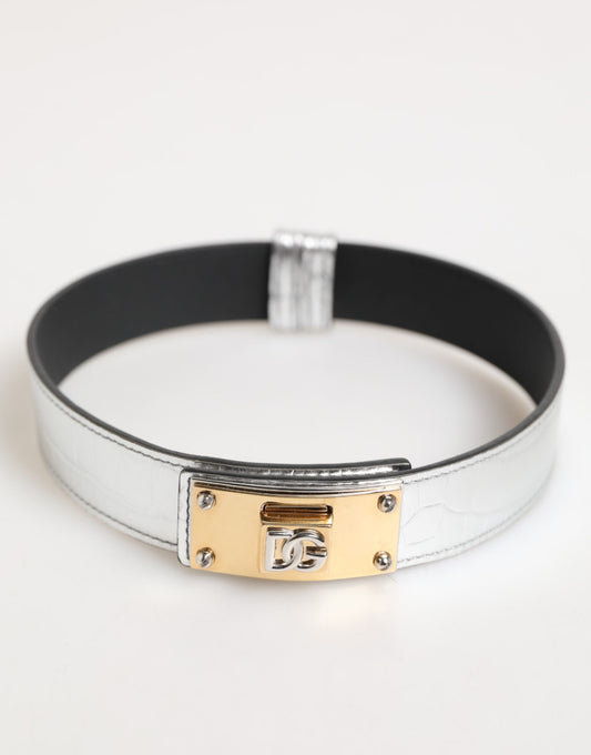 Dolce & Gabbana Men's Gold Silver & Leather Necklace - Gold Silver Signature