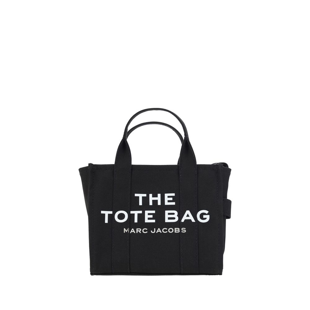 Marc Jacobs Cotton Small Tote Handbag - Black Jacquard Monogram Print