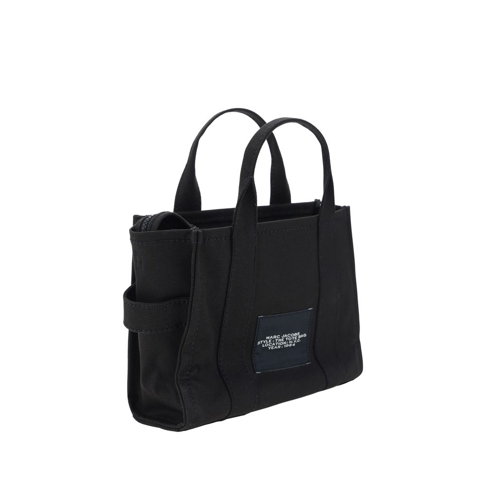 Marc Jacobs Cotton Small Tote Handbag - Black Jacquard Monogram Print