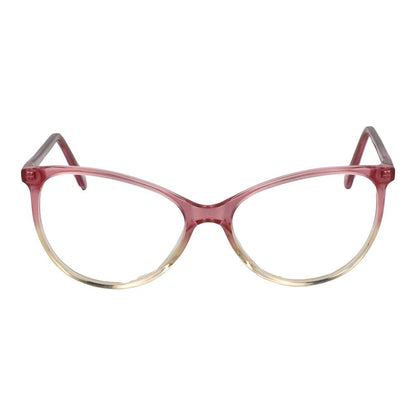 Eyeglasses Frames by Andy Wolf for unisex in acetate pink showcases a reflective silhouette, artfully incorporating a sophisticated rose coloured frame with a distinct full-frame frame design.