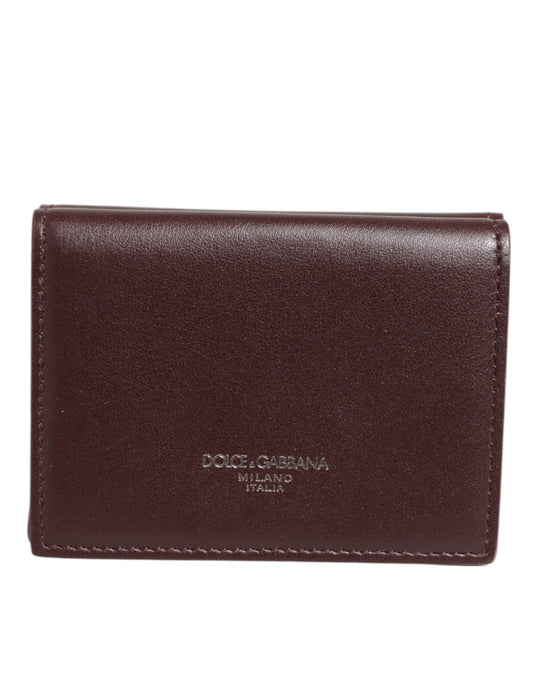 Cardholder Wallet by Dolce & Gabbana for men in leather brown showcases a refined silhouette, artfully detailed with the signature style of the Leather Cardholder Wallet and functional card-organization trifold.