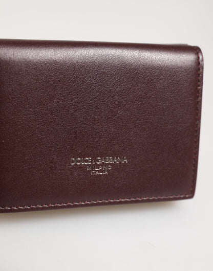 Cardholder Wallet by Dolce & Gabbana for men in leather brown presents a streamlined silhouette, showcasing the sophisticated design of the Leather Cardholder Wallet collection with functional card-organization trifold.