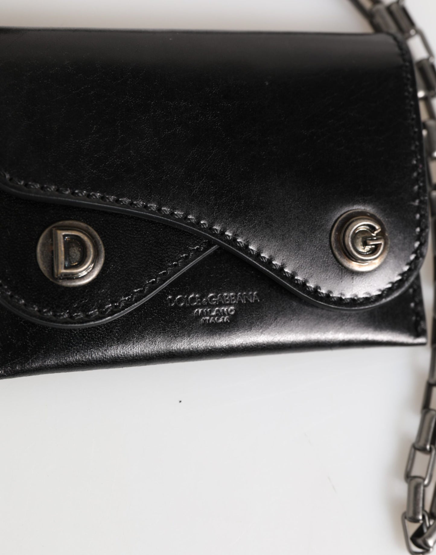 Cardholder Wallet by Dolce & Gabbana for men in cavallo horse leather black, silver & monogram presents a refined silhouette, artfully capturing the essence of the Pony Cavallo Horse Leather Cardholder Wallet design with sophisticated card-organization compact-design bifold for a refined look.