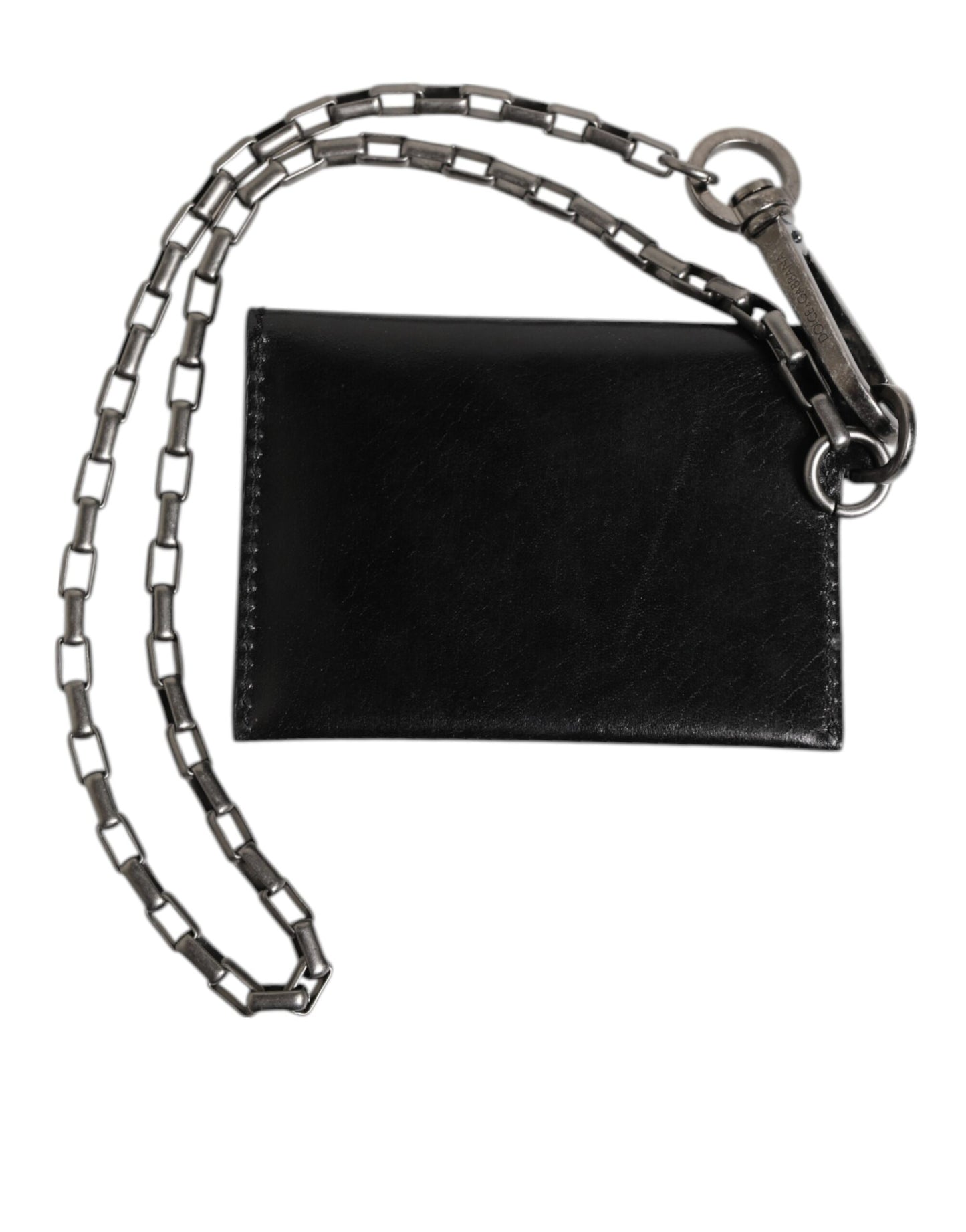 Cardholder Wallet by Dolce & Gabbana for men in cavallo horse leather black, silver & monogram showcases a refined silhouette, artfully capturing the essence of the refined Pony Cavallo Horse Leather Cardholder Wallet design with functional card-organization compact-design bifold.