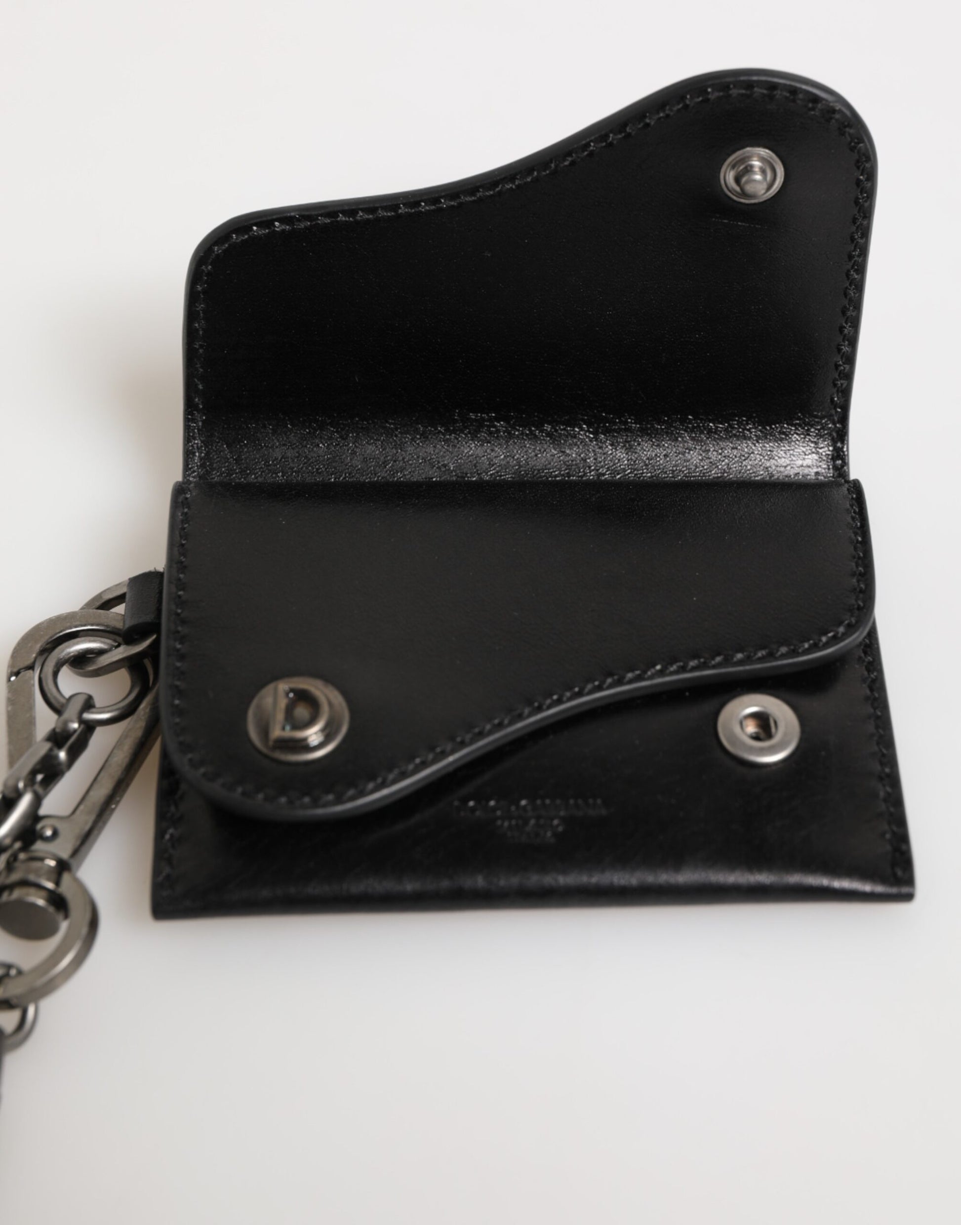 Cardholder Wallet by Dolce & Gabbana for men in cavallo horse leather black, silver & monogram features a streamlined silhouette, showcasing the streamlined Pony Cavallo Horse Leather Cardholder Wallet design with sophisticated card-organization compact-design bifold for a premium look.