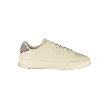 Sneakers by Tommy Hilfiger for men in polyester polyurethane leather beige & gray features an sumptuous design from the Men's Casual Polyester Polyurethane Leather Sneakers collection, highlighting a sumptuous casual style for a premium, high-fashion look.