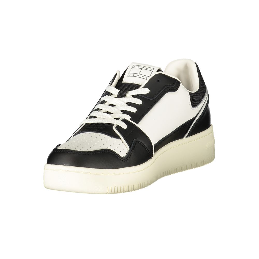 Sneakers by Tommy Hilfiger for men in polyurethane leather black & white features a sumptuous design, perfectly showcasing the sumptuous fashion style of this Men's Fashion Polyurethane Leather Sneakers.