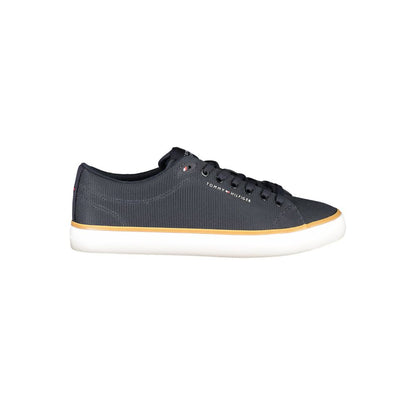 Sneakers by Tommy Hilfiger for men in polyester blue & print features an sumptuous design from the Men's Fashion Polyester Sneakers collection, highlighting a sumptuous fashion style for a premium, high-fashion look.