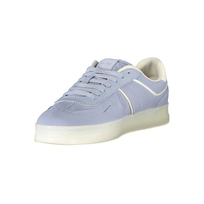Sneakers by Tommy Hilfiger for women in polyester blue, white & print presents a sumptuous silhouette from the Women's Fashion Polyester Sneakers collection, showcasing a sumptuous fashion style for an elevated aesthetic.
