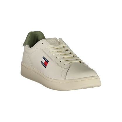 Sneakers by Tommy Hilfiger for men in polyester polyurethane leather green & white features an sumptuous design from the Men's Fashion Polyester Polyurethane Leather Sneakers collection, highlighting a sumptuous fashion style for a premium, high-fashion look.