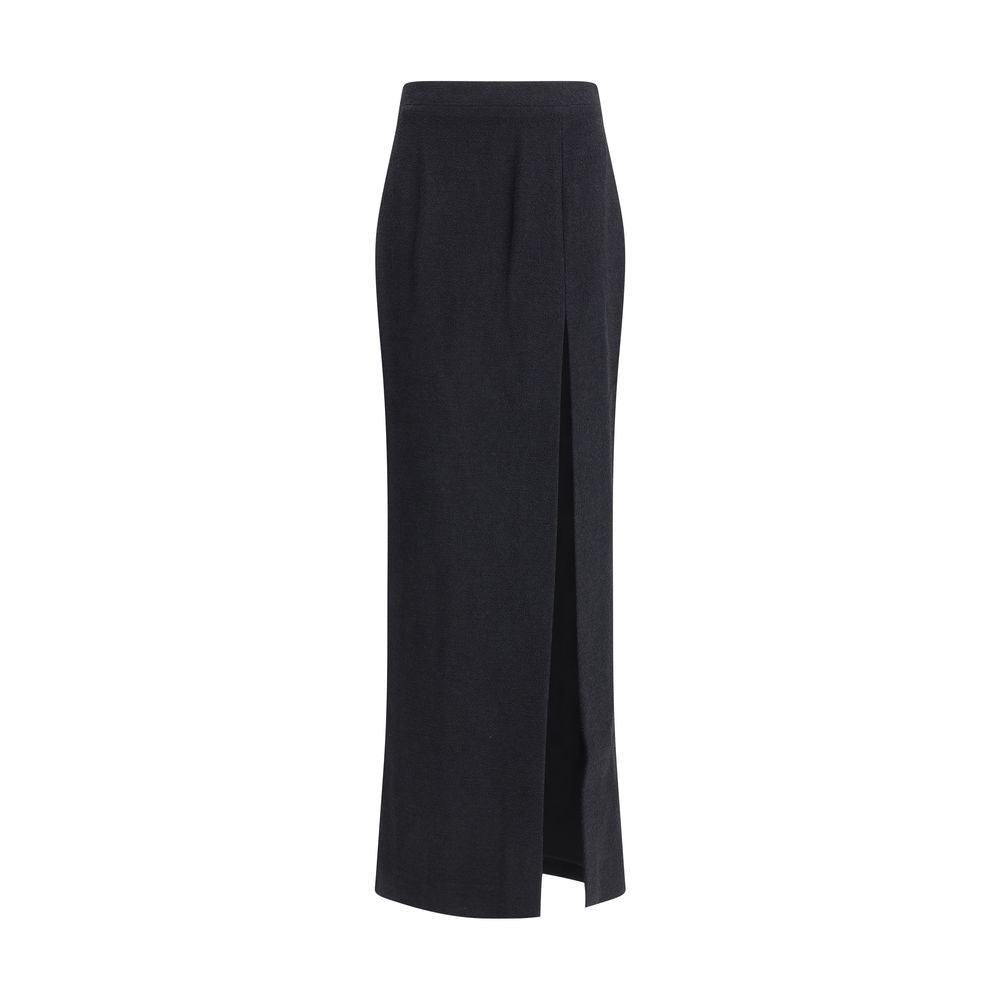 Skirt by Alessandra Rich for women in wool polyamide tweed black features a captivating silhouette, showcasing the captivating Women's Wool Polyamide Tweed Skirt design with a sophisticated for a captivating look.