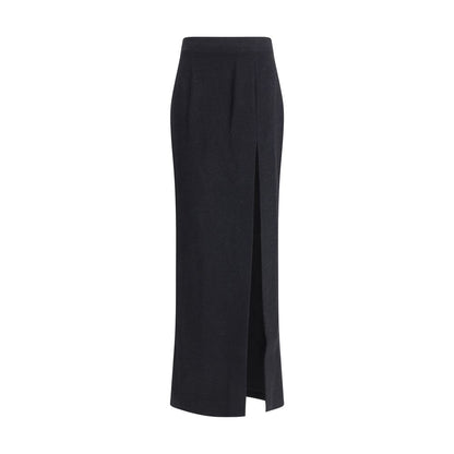 Skirt by Alessandra Rich for women in wool polyamide tweed black features a captivating silhouette, showcasing the captivating Women's Wool Polyamide Tweed Skirt design with a sophisticated for a captivating look.