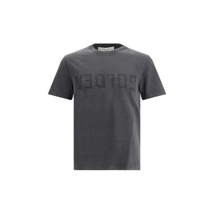 T-Shirt by Golden Goose for men in cotton gray, patterned & monogram showcases a unassuming silhouette, artfully detailed with a refined crew neckline and unassuming for a sophisticated, contemporary look.