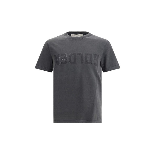 T-Shirt by Golden Goose for men in cotton gray, patterned & monogram showcases a unassuming silhouette, artfully detailed with a refined crew neckline and unassuming for a sophisticated, contemporary look.