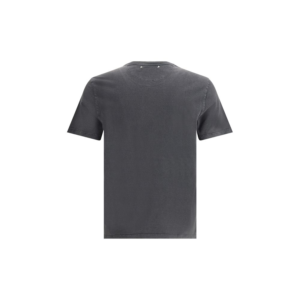T-Shirt by Golden Goose for men in cotton gray, patterned & monogram showcases a fashionable silhouette, elegantly detailed with a fashionable and crew neckline for a sophisticated, high-fashion look.