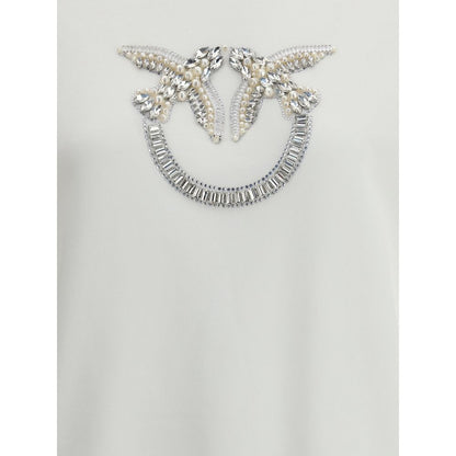 Sweatshirt by PINKO for women in cotton & rhinestone white features an magnificent silhouette, showcasing a sophisticated and detail for a truly magnificent finish.