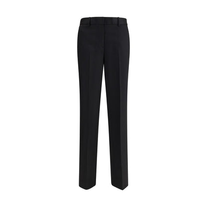 Pants by Lardini for women in wool black features an understated silhouette, showcasing a sophisticated straight & regular-fit and long with a refined for an understated, polished aesthetic.