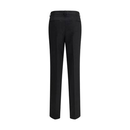 Pants by Lardini for women in wool black features a utilitarian straight & regular-fit with a utilitarian long and to create a sophisticated, premium look.
