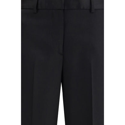 Pants by Lardini for women in wool black features a sleek silhouette with a sleek straight & regular-fit, a refined long, and a sophisticated finish.