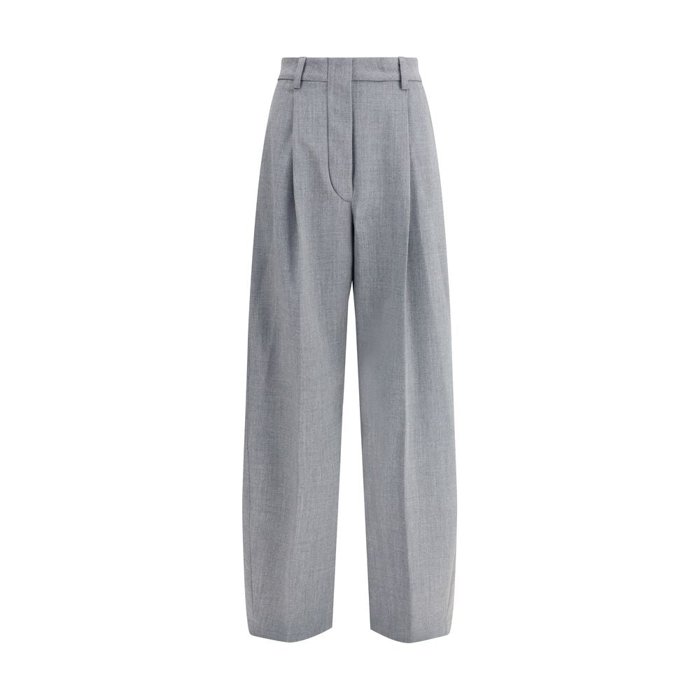 Casual Pants by The Latest for women in polyester & wool gray features an sartorial regular-fit & wide and long with a cut for a sartorial finish.