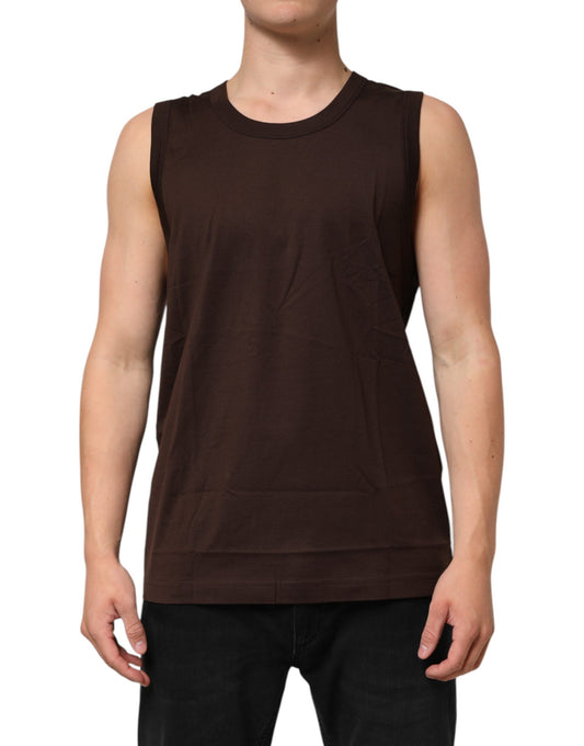 Dolce & Gabbana Men's Regular Fit Cotton Tank Top - Brown
