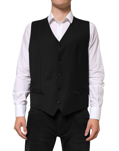 Dolce & Gabbana Men's Silk Wool & Elastane Vest - Black