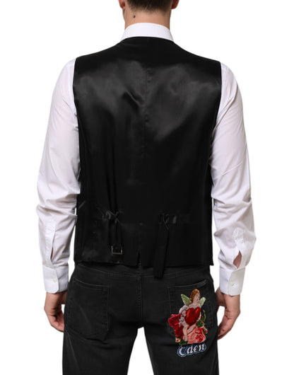 Dolce & Gabbana Men's Silk Wool & Elastane Vest - Black