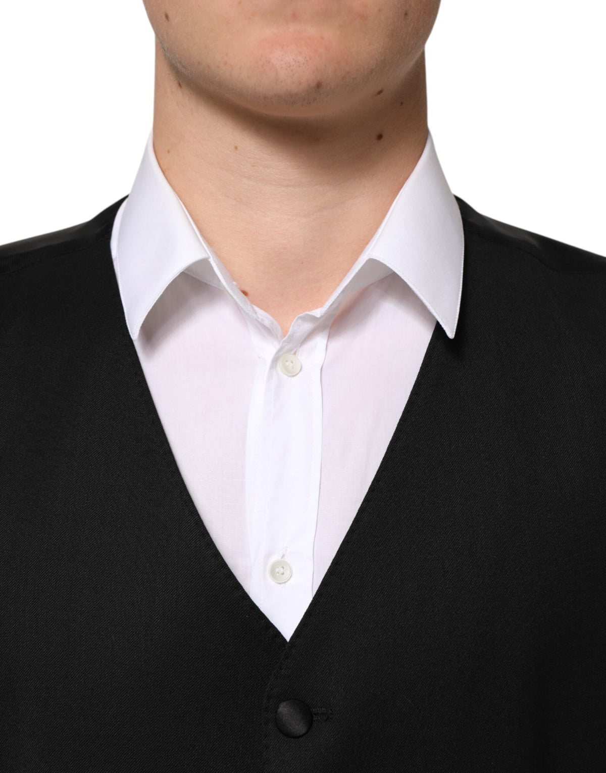 Dolce & Gabbana Men's Silk Wool & Elastane Vest - Black