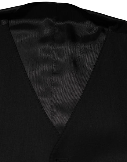 Dolce & Gabbana Men's Silk Wool & Elastane Vest - Black