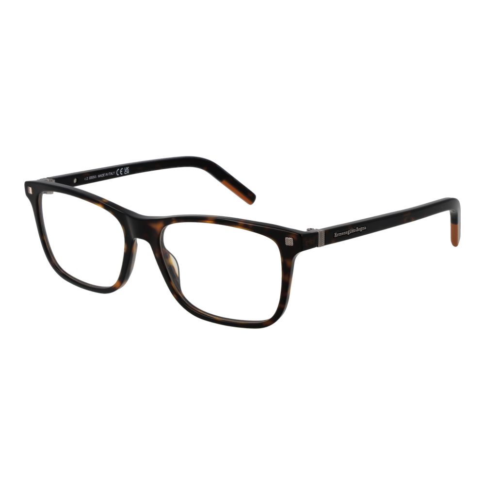 Eyeglasses Frames by Ermenegildo Zegna for men in acetate brown showcases a refined full-frame frame design with a refined brown coloured frame finish for a refined and sophisticated look.