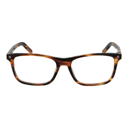 Eyeglasses Frames by Ermenegildo Zegna for men in acetate brown features an refined silhouette, showcasing a sophisticated brown coloured frame and refined full-frame frame design for a refined look.