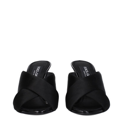 High-Heel Stiletto Sandals by Dolce & Gabbana for women in leather & satin black showcases a sculptural silhouette as Women's Leather & Satin High-Heel Stiletto Sandals, defined by a sculptural stiletto high-heel 9-5-cm-heel and sculptural open toe style for a sculptural look.