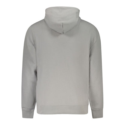 Hooded Sweatshirt Hoodie by Calvin Klein for men in cotton polyester gray features an dramatic silhouette, showcasing a sophisticated and dramatic for a refined, modern aesthetic.
